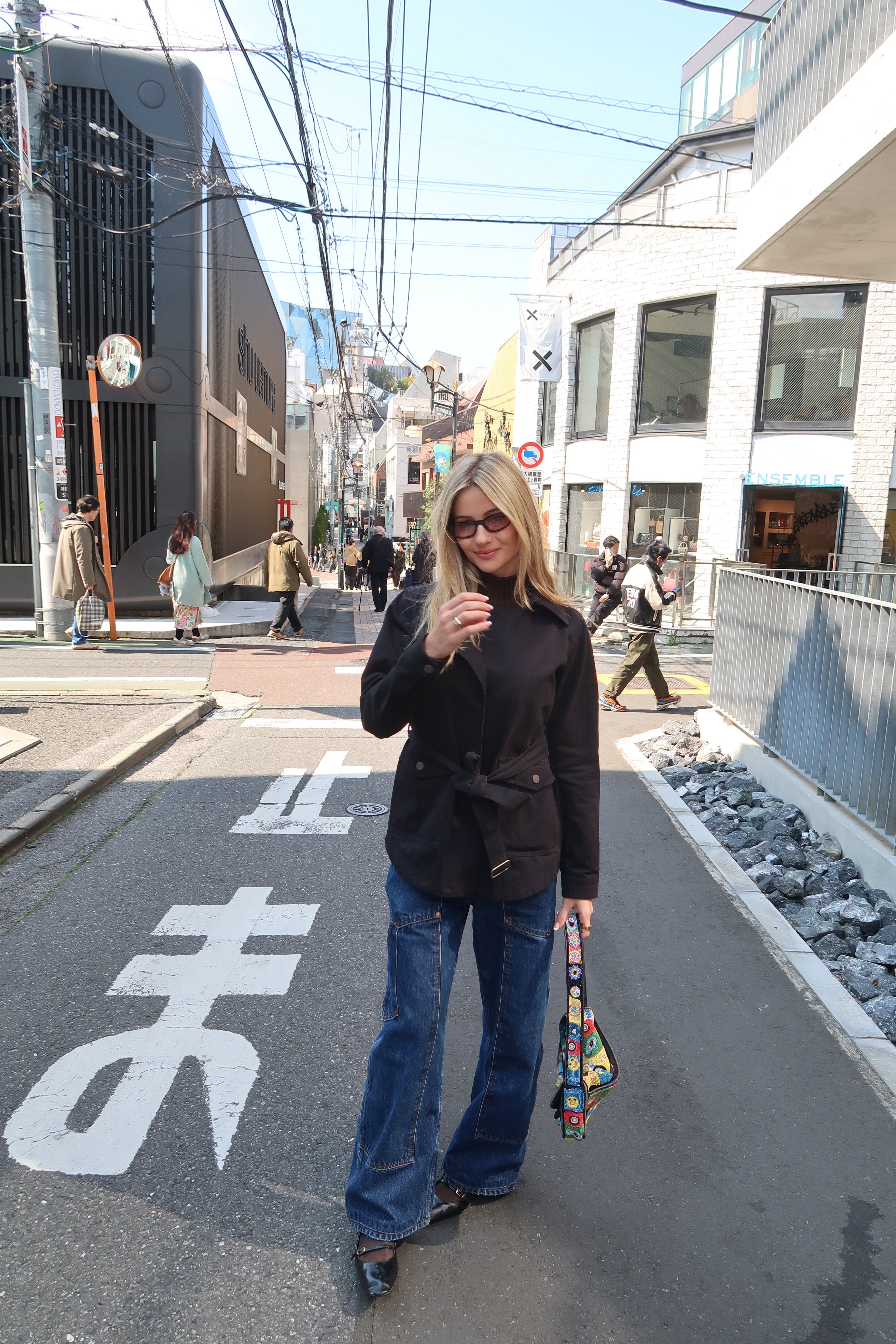 Callie on a city street